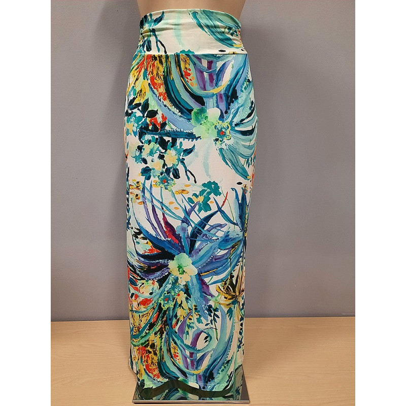 Střih - dámská dlouhá sukně s rozparkem vel. XS-3XL