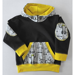 Střih - mikina chlapecká se záplatami vel. 128-170