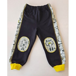 Střih - tepláky chlapecké se záplatami vel. 128-170