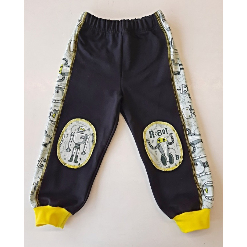 Střih - tepláky chlapecké se záplatami vel. 128-170