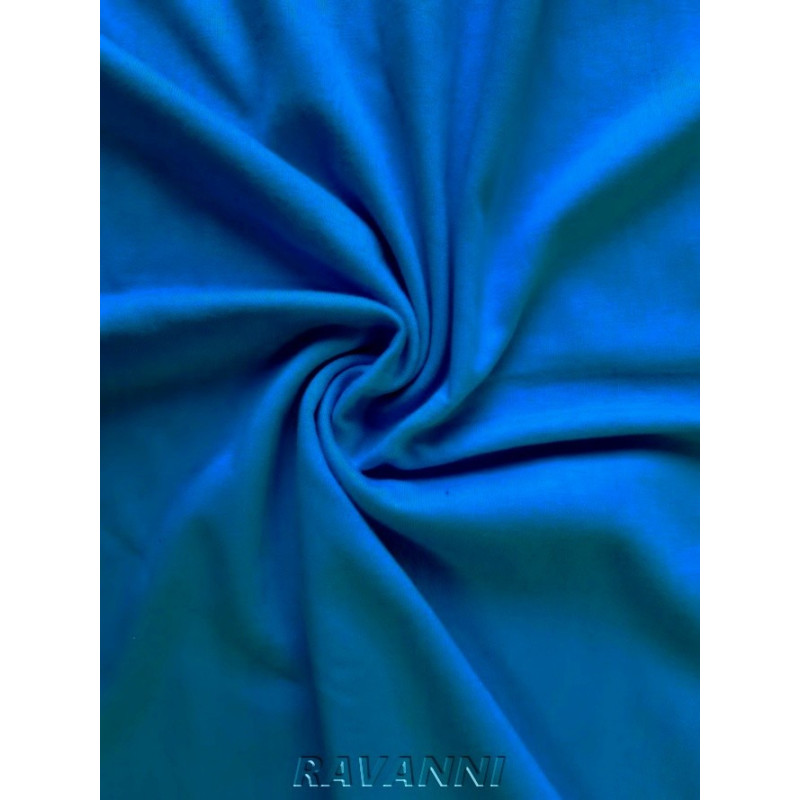 Bavlněný úplet jednolíc - středně modrá