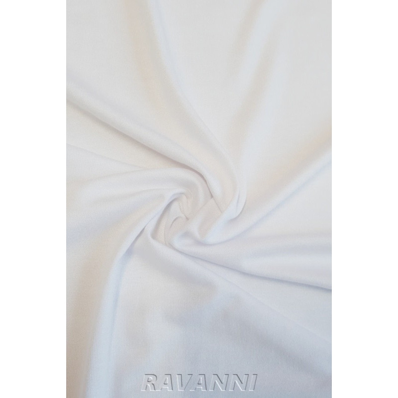 Bavlněný úplet oboulíc - bílá