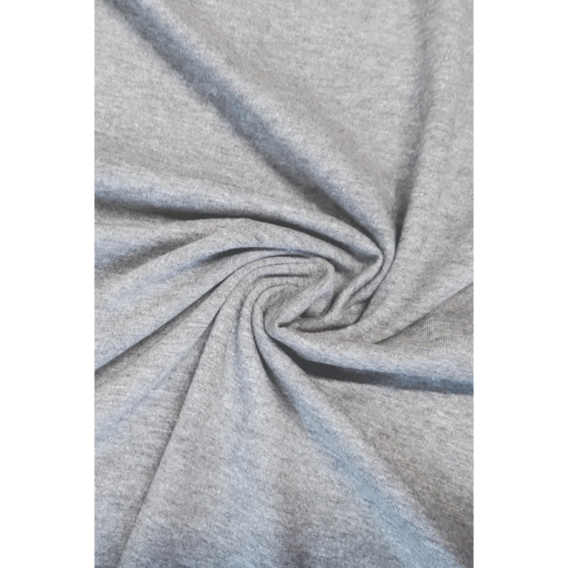 Bavlněný úplet oboulíc - šedá, melír