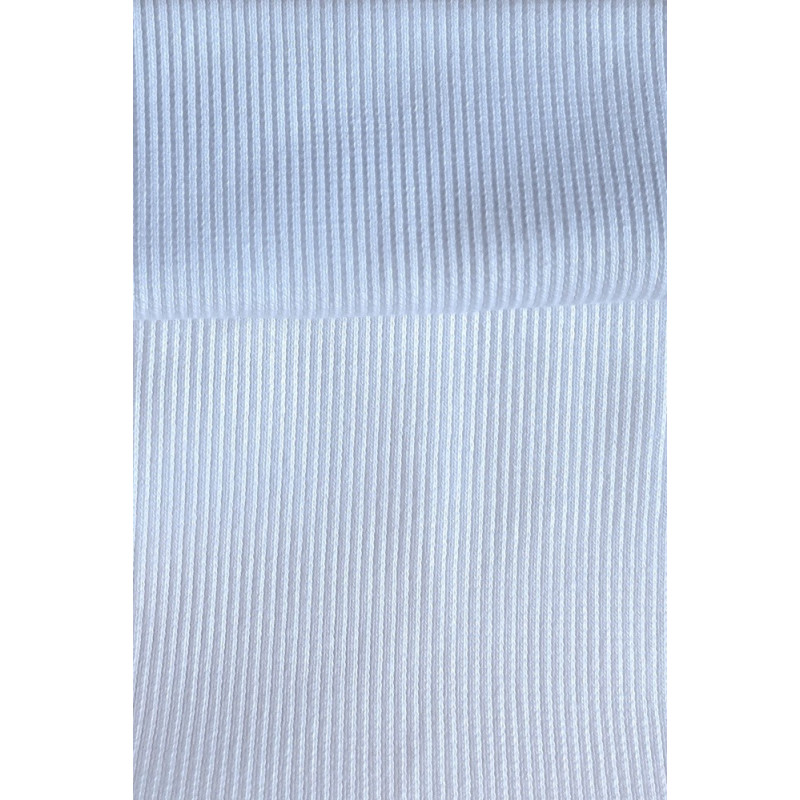 Bavlněný úplet s elastanem hrubý patent/náplet 2:2 - bílá