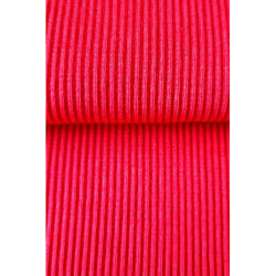 Bavlněný úplet s elastanem hrubý patent/náplet 2:2 - červená