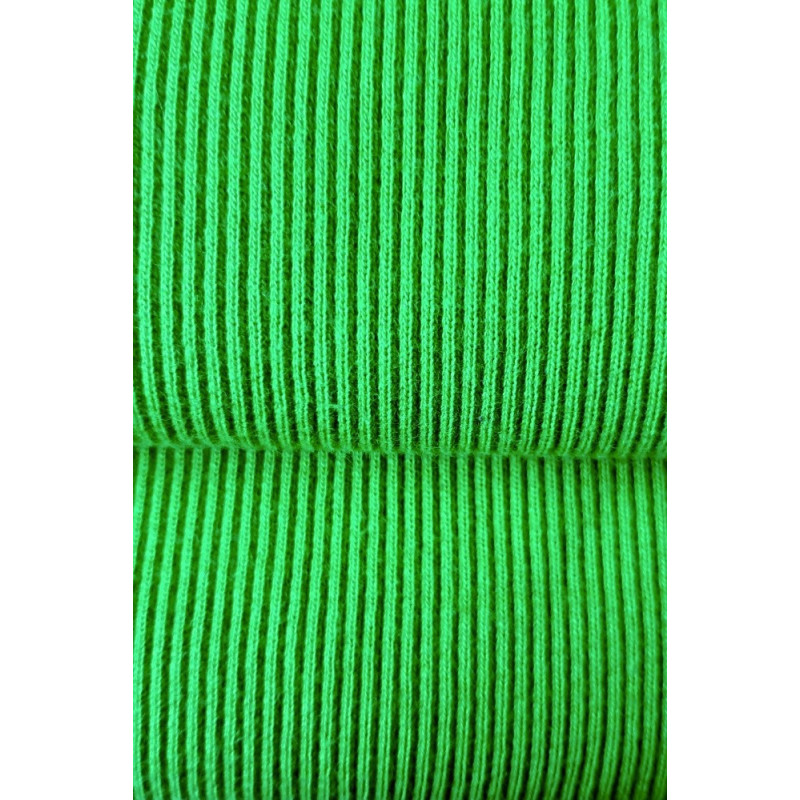 Bavlněný úplet s elastanem hrubý patent/náplet 2:2 -zelený