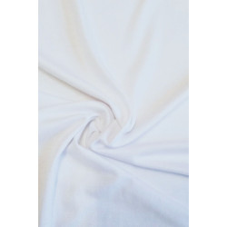 Bavlněný úplet s elastanem jednolíc - bílá