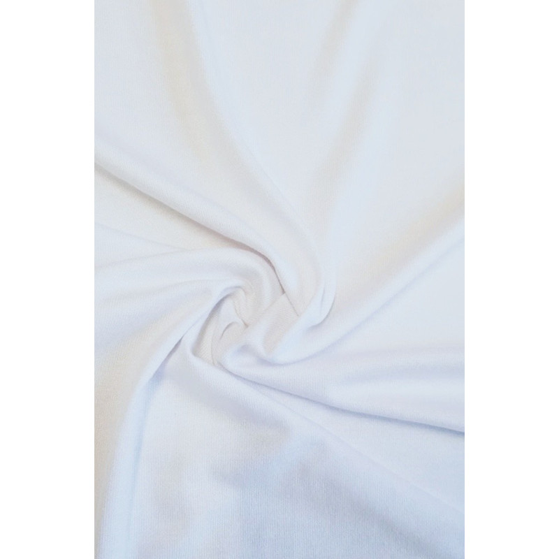 Bavlněný úplet s elastanem jednolíc - bílá