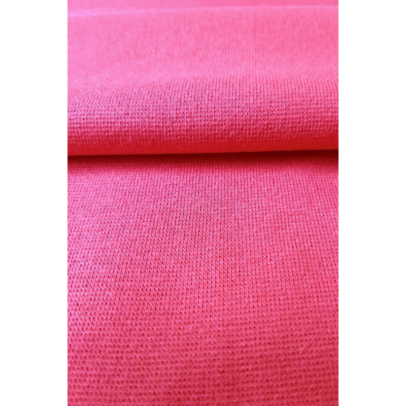 Bavlněný úplet s elastanem patent/náplet 1:1 - korálová