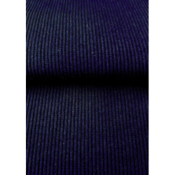 Bavlněný úplet s elastanem patent/náplet 2:2 - modrá tmavá