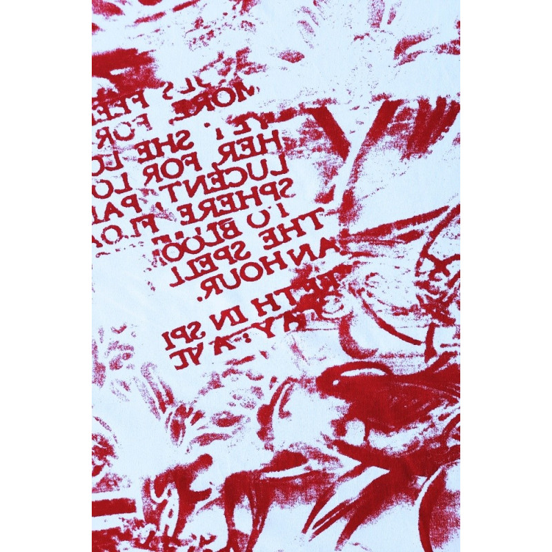 Bavlněný úplet s potiskem - červená