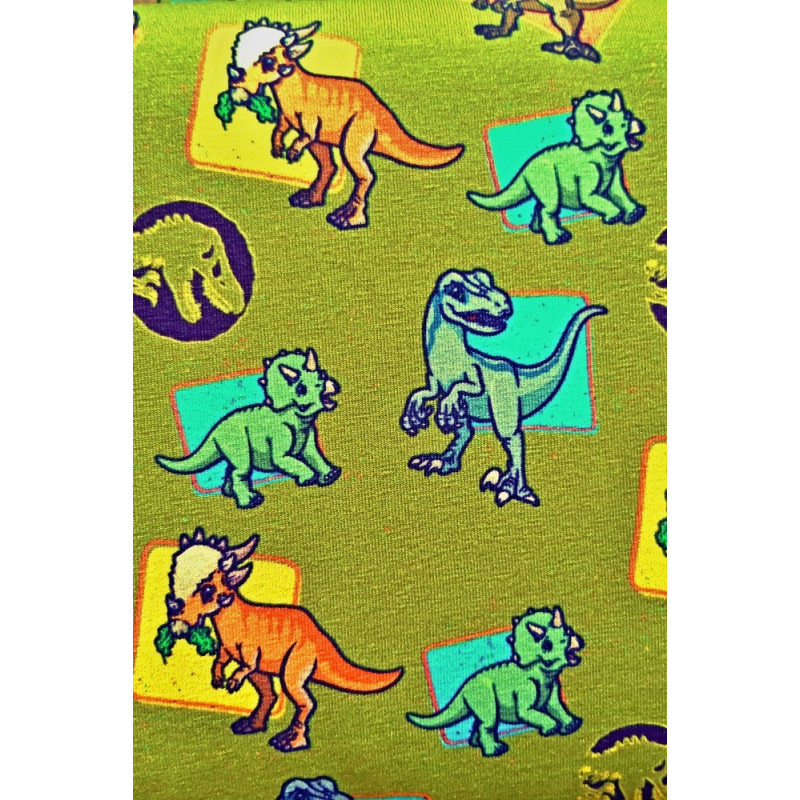 Jednolíc s licenčním potiskem - Dinosauři zelená