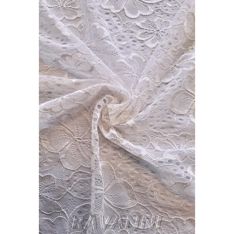 Krajka elastická - smetanová, transparentní