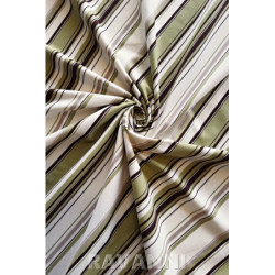 Proužek bavlna/elastan, ecru-zelená