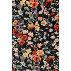 Šatovka výplněk potisk - jemné kvítky na černé, prémiová kvalita