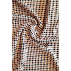 Šatovka žakár drobné káro - písková