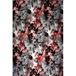 Šatovka žakár šedorůžový potisk