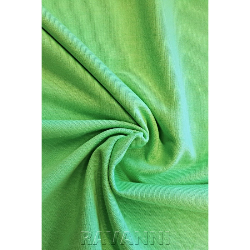 Teplákovina nepočesaná, jednobarevná - zelená, světlá 290