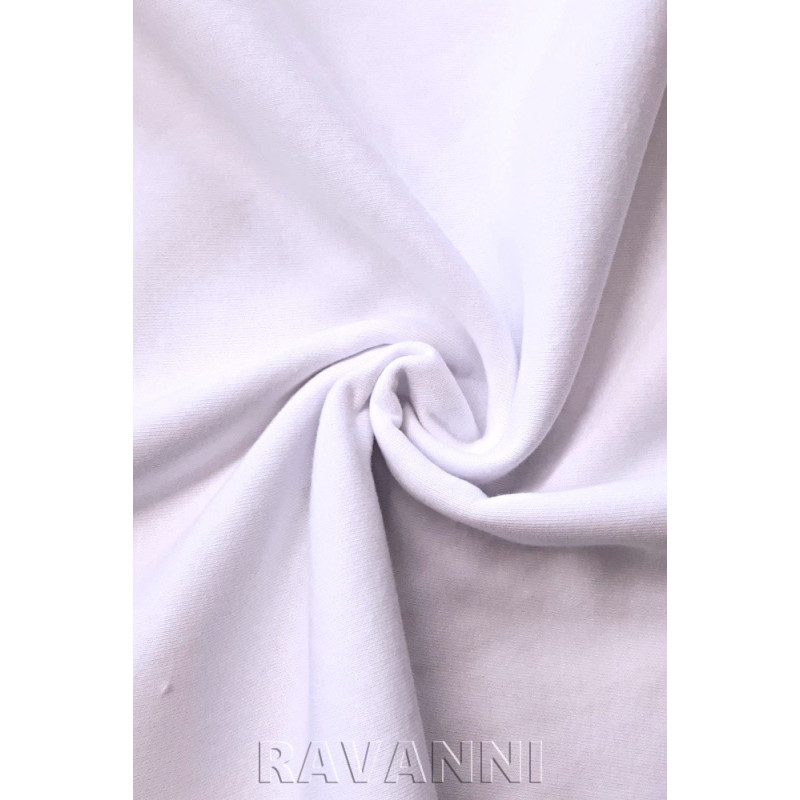 Teplákovina počesaná, jednobarevná - bílá 290