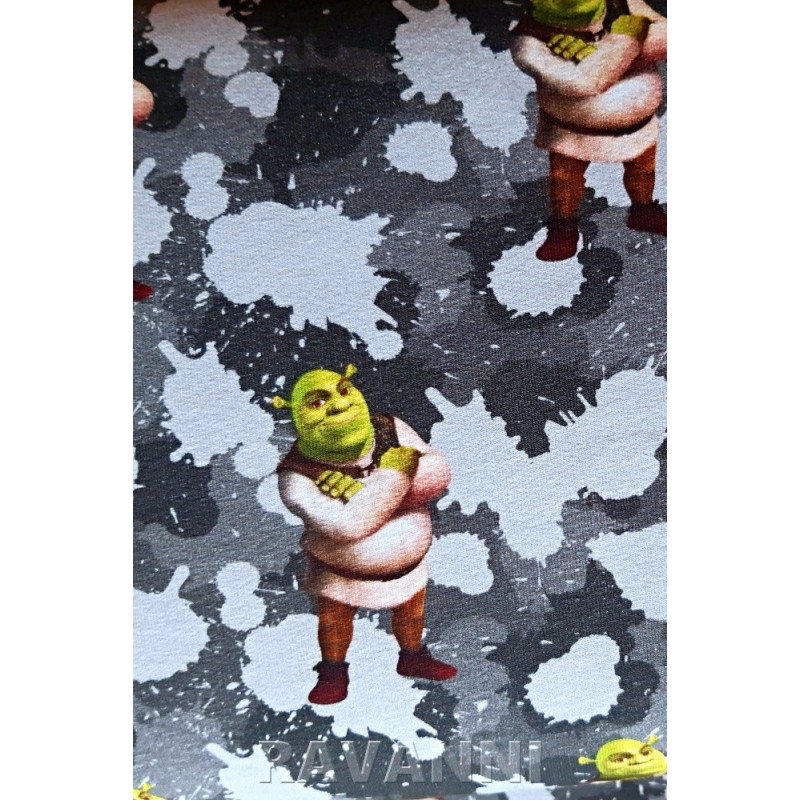 Teplákovina s licenčním potiskem - French Terry Shrek