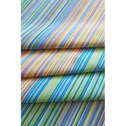 Tkanina s pastelovými proužky  - tyrkys