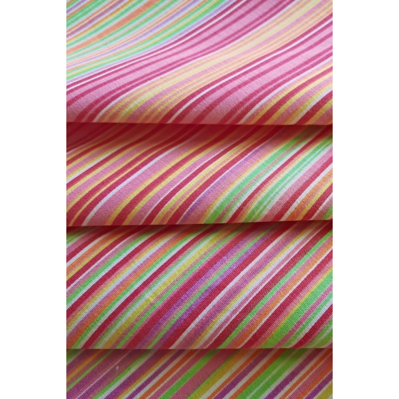 Tkanina s pastelovými proužky - pink