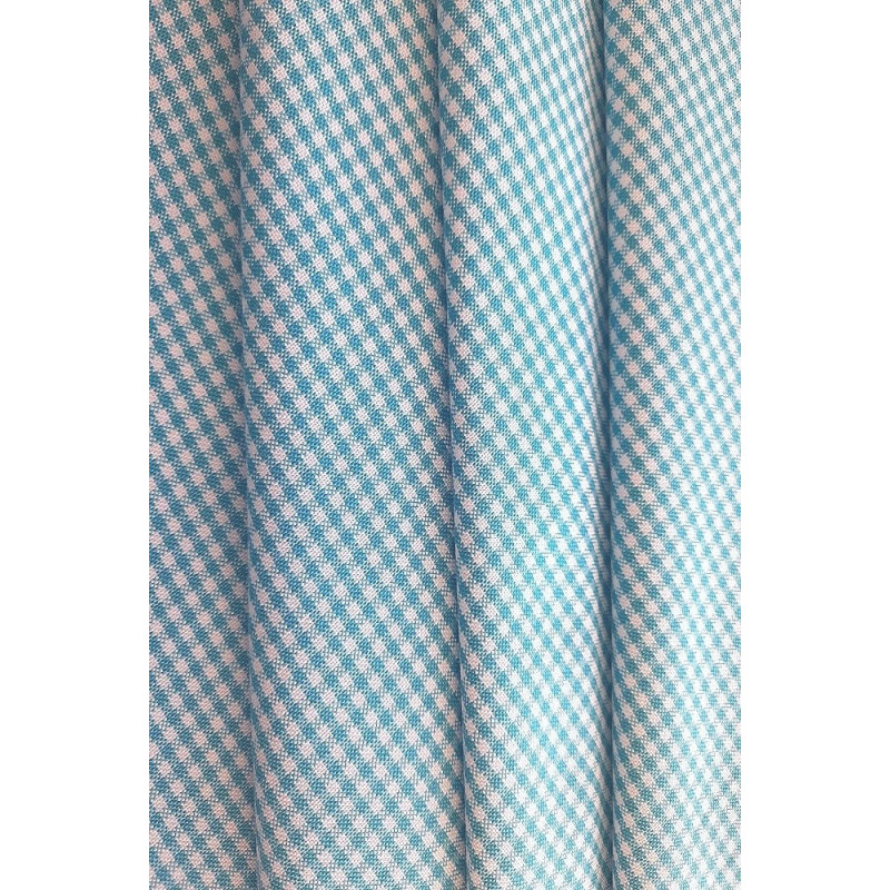 Tkanina s pepito kostkou tyrkys