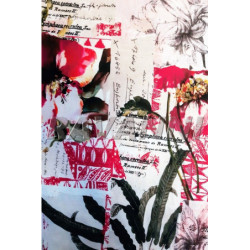 Viskóza tisk  květinový motiv, Itálie, prémiová kvalita