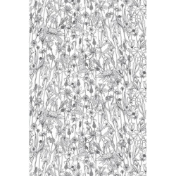 Viskóza tisk - luční kvítí na bílé, prémiová kvalita 105 zbytek