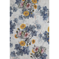 Viskóza tisk - romantické květy žluté, prémiová kvalita