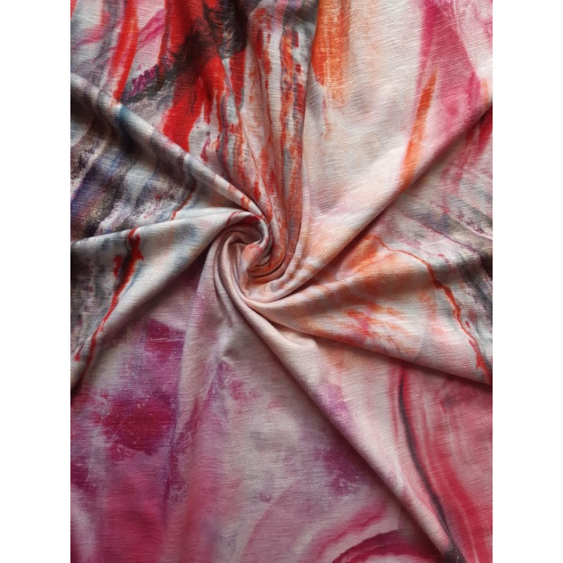 Viskóza tisk akvarel, Itálie, prémiová kvalita