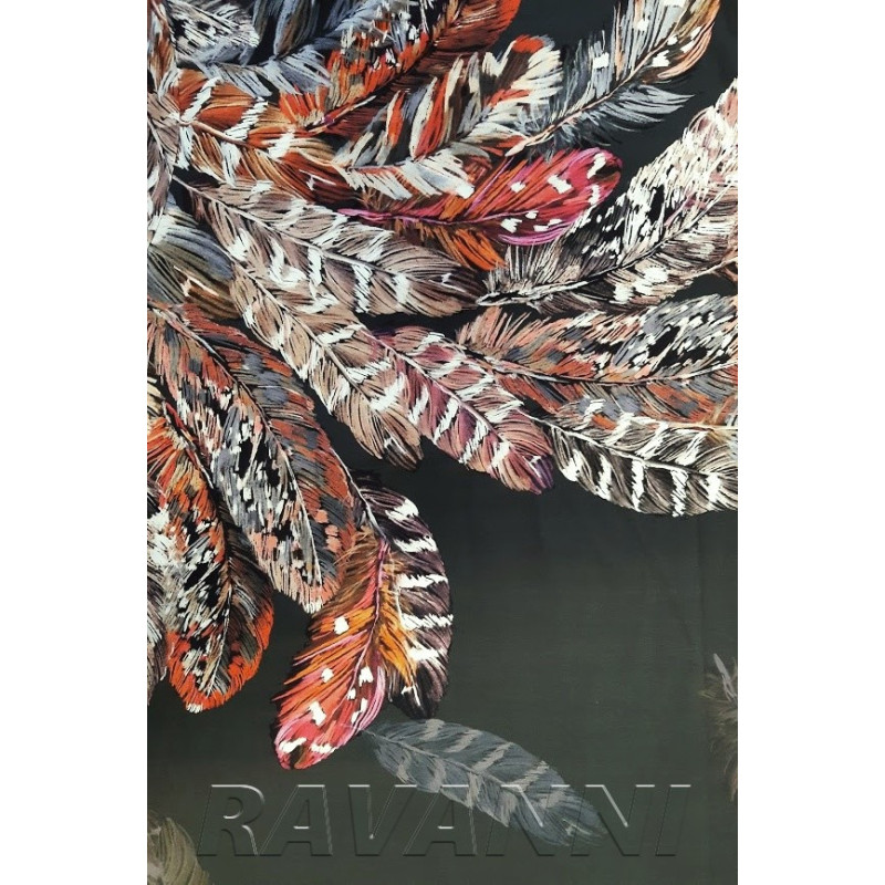 Viskóza tisk s pírky - raport 80 cm, Itálie, panel