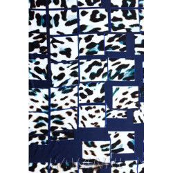 Viskóza tisk ve studených tónech, Itálie, prémiová kvalita 105 zbytek