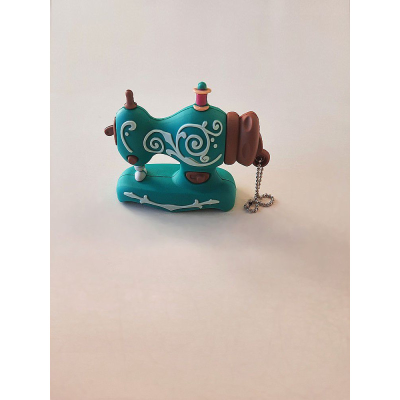USB flash - design - šicí stroj - 32GB - tyrkys