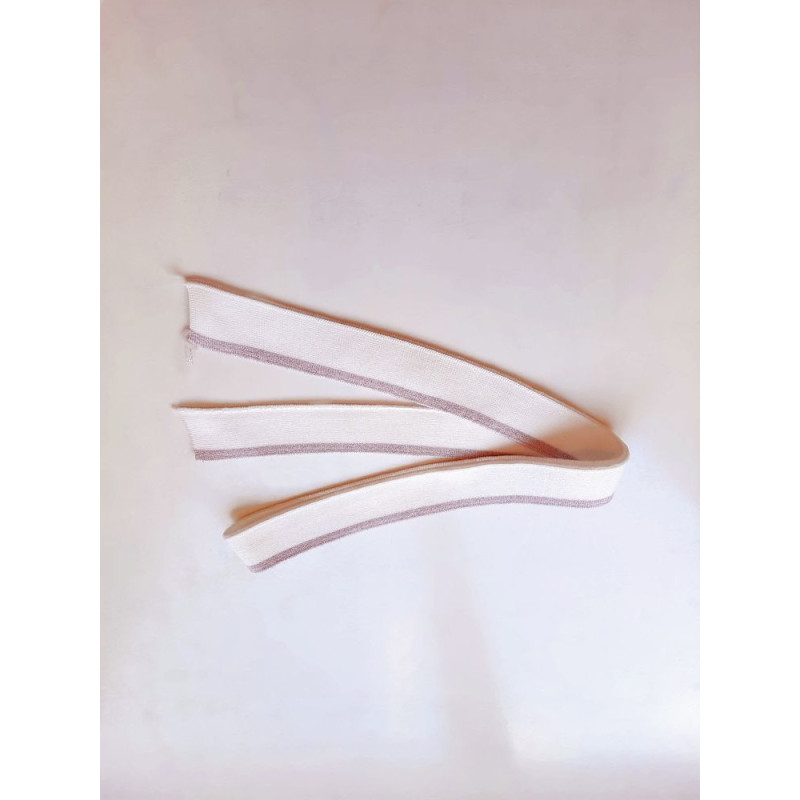 Porta s lurexem 3,5*105, ecru/růžová