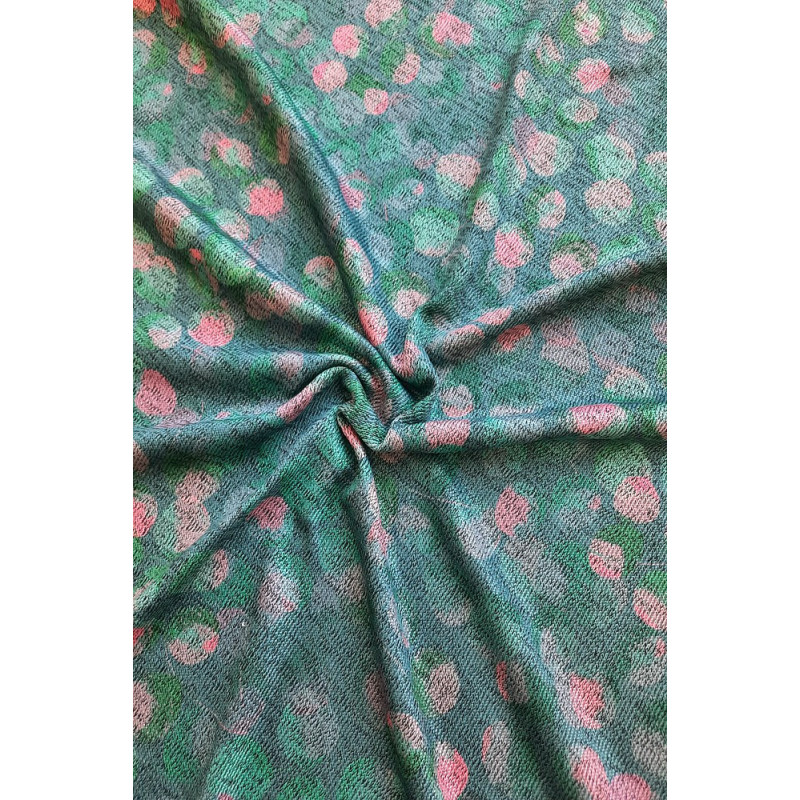 Luxusní svetrovina - potisk pastel zelená 140 zbytek