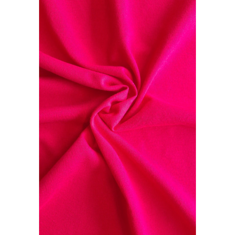 Bavlněný úplet jednolíc - tmavá pink