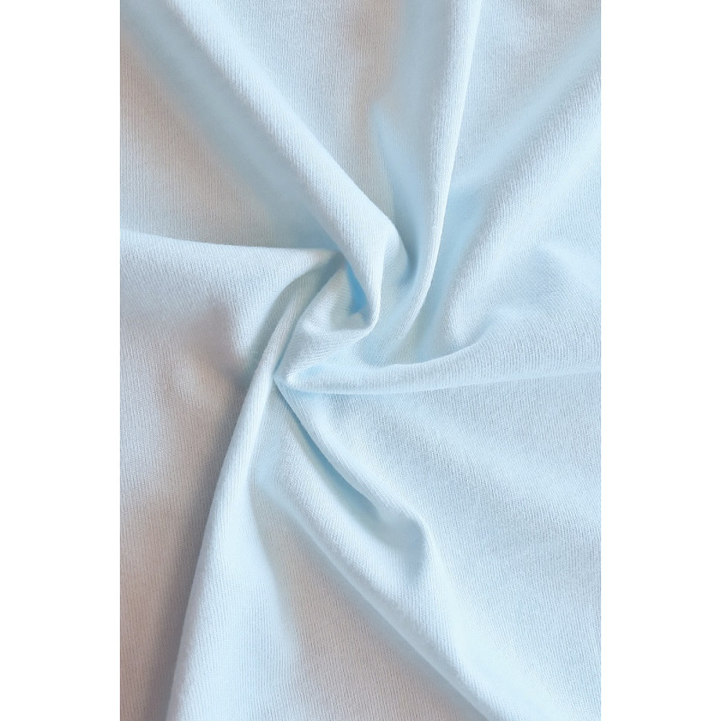 Bavlněný úplet jednolíc - aqua světle modrá