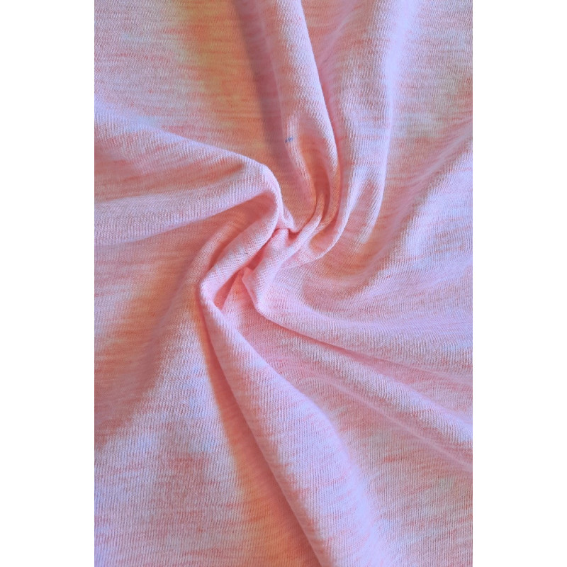 Bavlněný úplet jednolíc - růžová melír