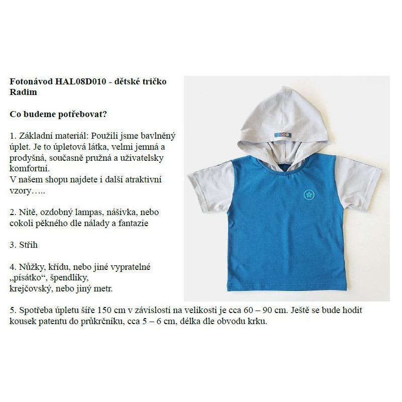 Střih - chlapecké tričko Radim vel. 92-122