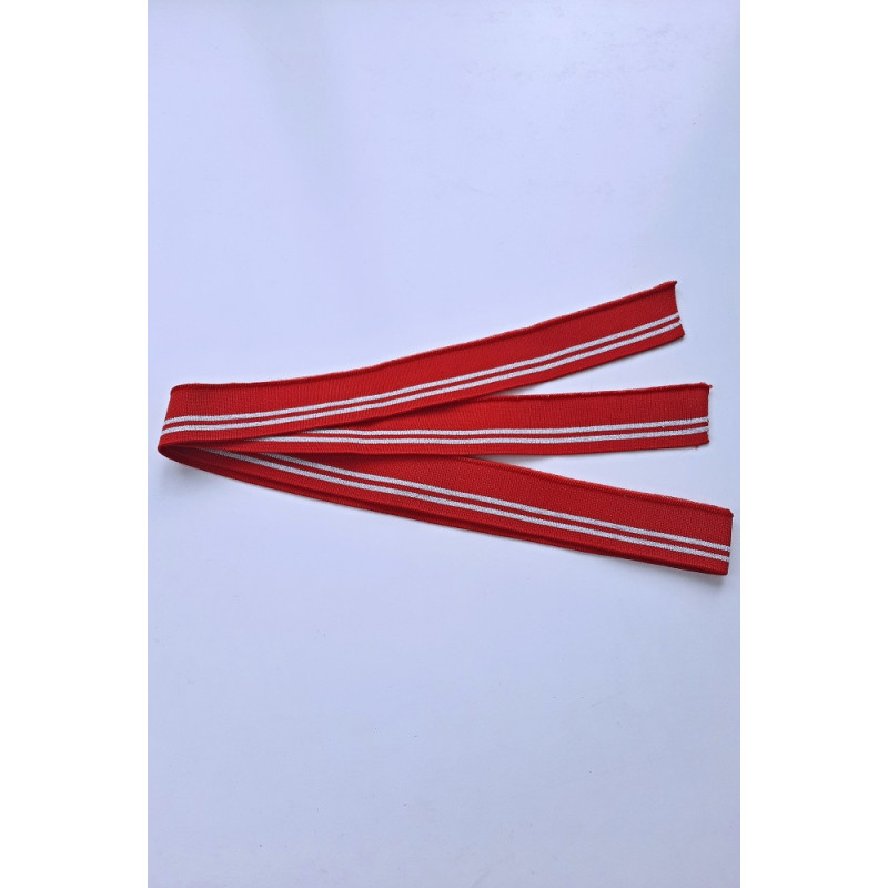 Porta s lurexem  3*125, červená s proužky