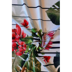 Viskóza tisk exotika black, Itálie, prémiová kvalita