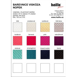 Viskóza jednobarevná, nopek - barevnice