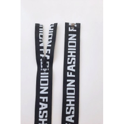 Dlouhý zip dělitelný - potisk 60 cm, zuby 6 mm, černá