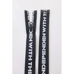 Dlouhý zip dělitelný - potisk 55 cm, zuby 6 mm, černá