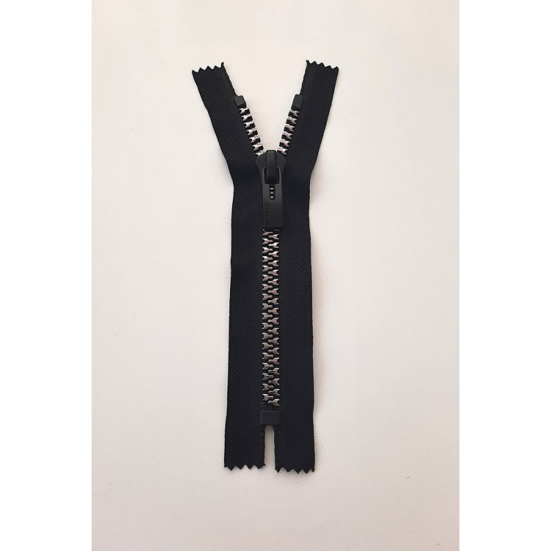 Krátký zip kapsový - středně hrubý, 16 cm, zuby 8 mm, plast "Y"