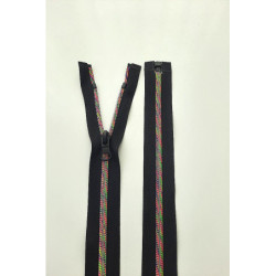 Dlouhý zip dělitelný - duhový 75 cm, spirála 6 mm