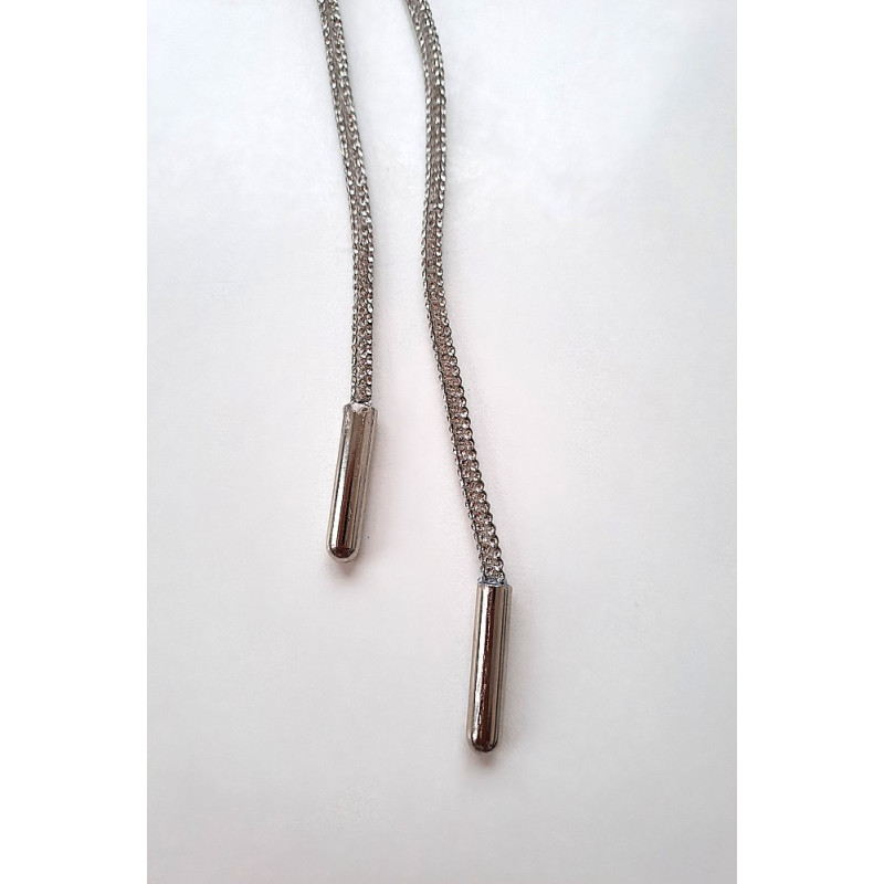 Designová luxusní šňůra bílá se štrasy 120