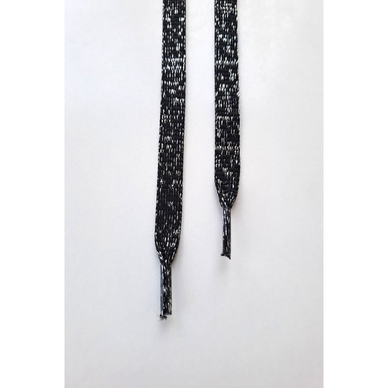 Designová šňůra/tkanička černá/stříbrná 1, 125