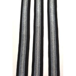 Lampas černá/bílá/bílá s lurexem